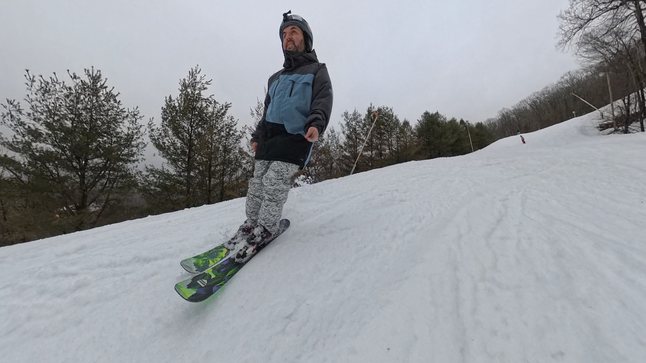 Ski boarding, Camelback black diamonds, and the haze.