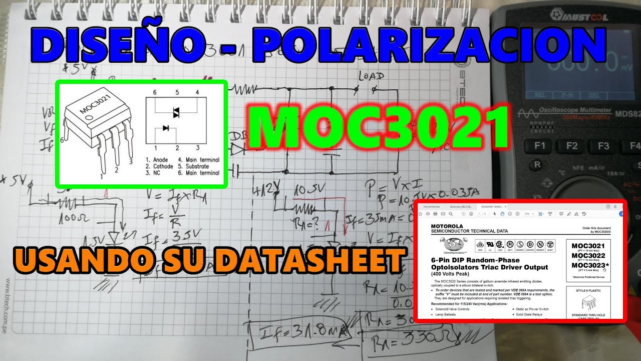 🙀 COMO DISEÑAR Y POLARIZAR EL MOC3021 haciendo uso de su 📑 DATASHEET - FULL TEORIA y PRACTICA