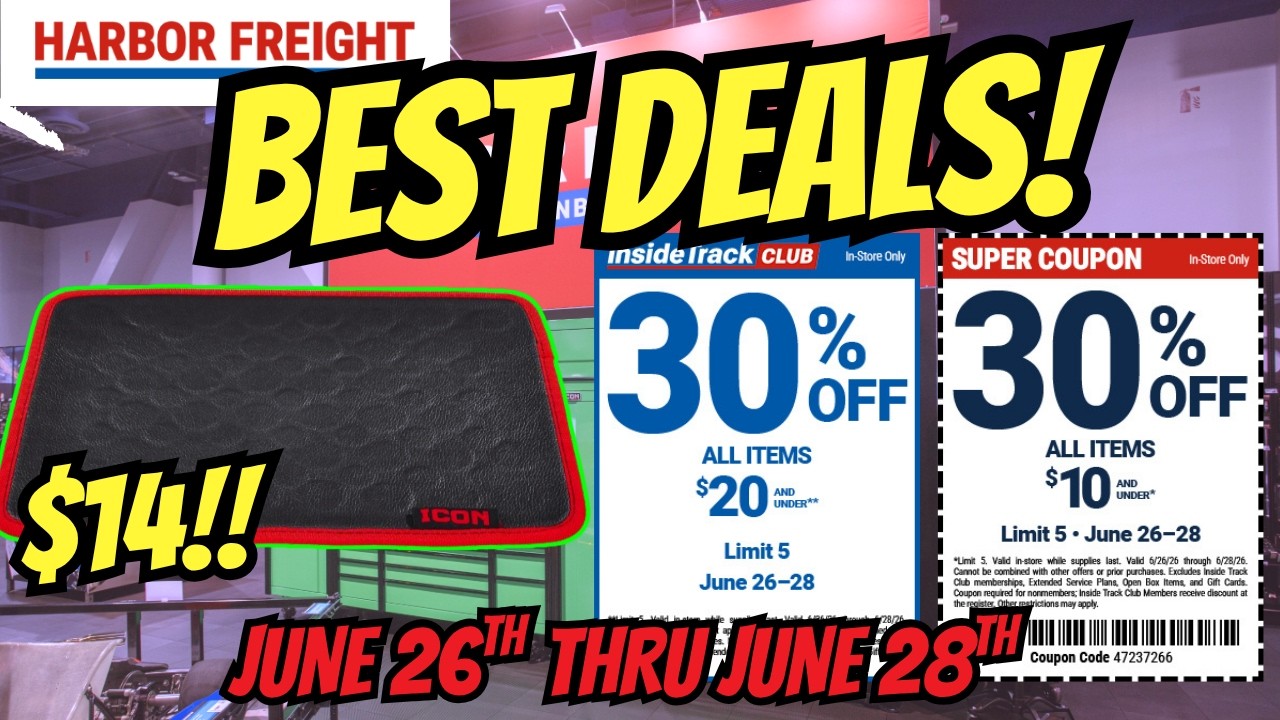 ПОСМОТРИТЕ ЭТО ДО 26 ИЮНЯ!🚨 Распродажа в Harbor Freight: скидка 30% на товары до $20 🏁 #harbro #h...