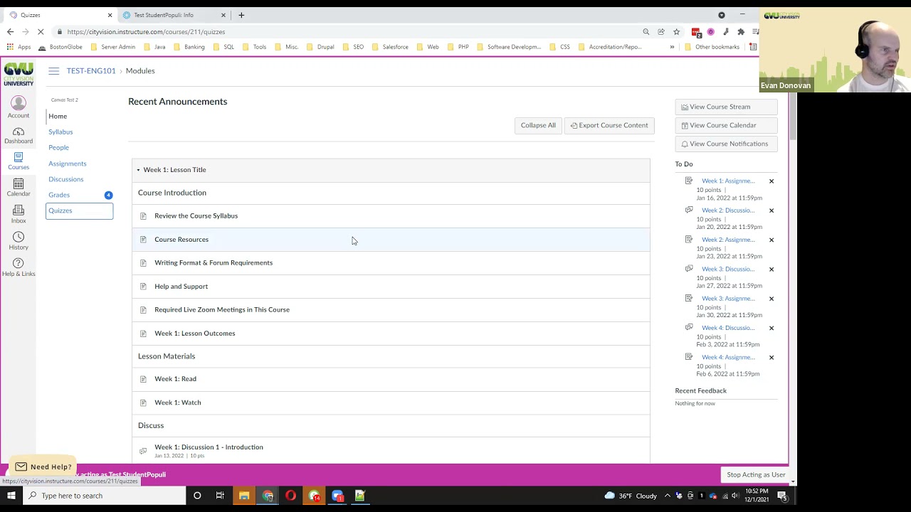 Proctoring an Exam in Canvas