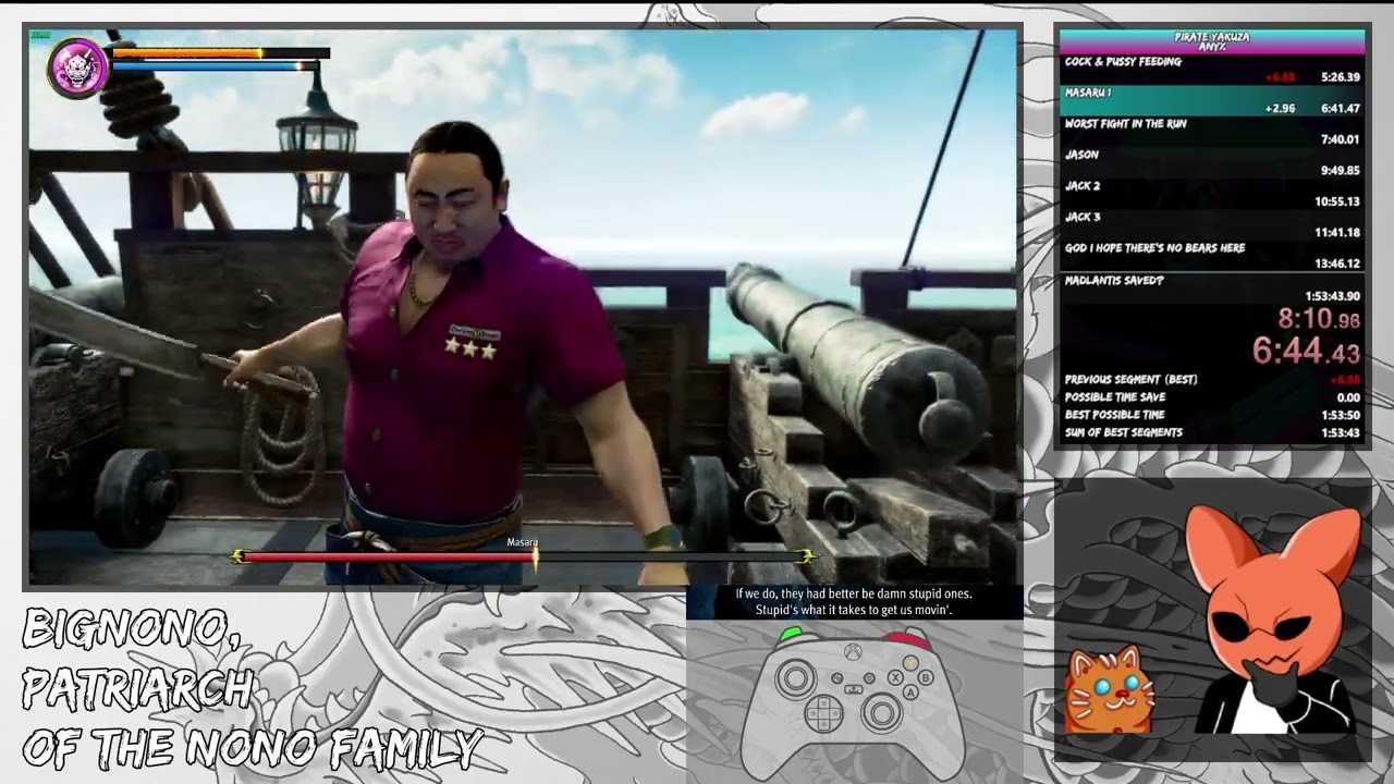 Pirate Yakuza Any% Speedrun in 1:57:54 [WR]