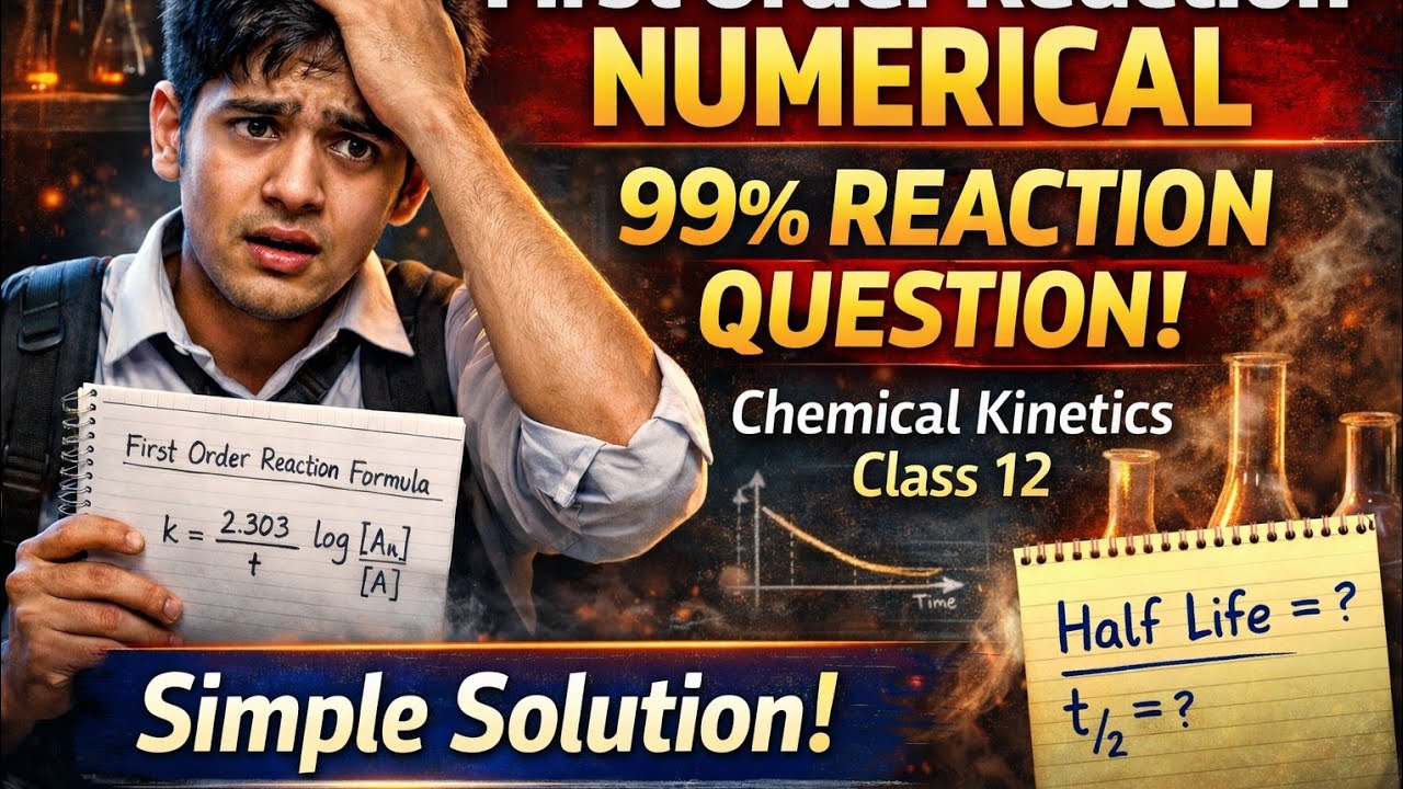 First Order Reaction Numerical 😨 | 99% Reaction  | Chemical Kinetics Class 12 | Board Exam 2026