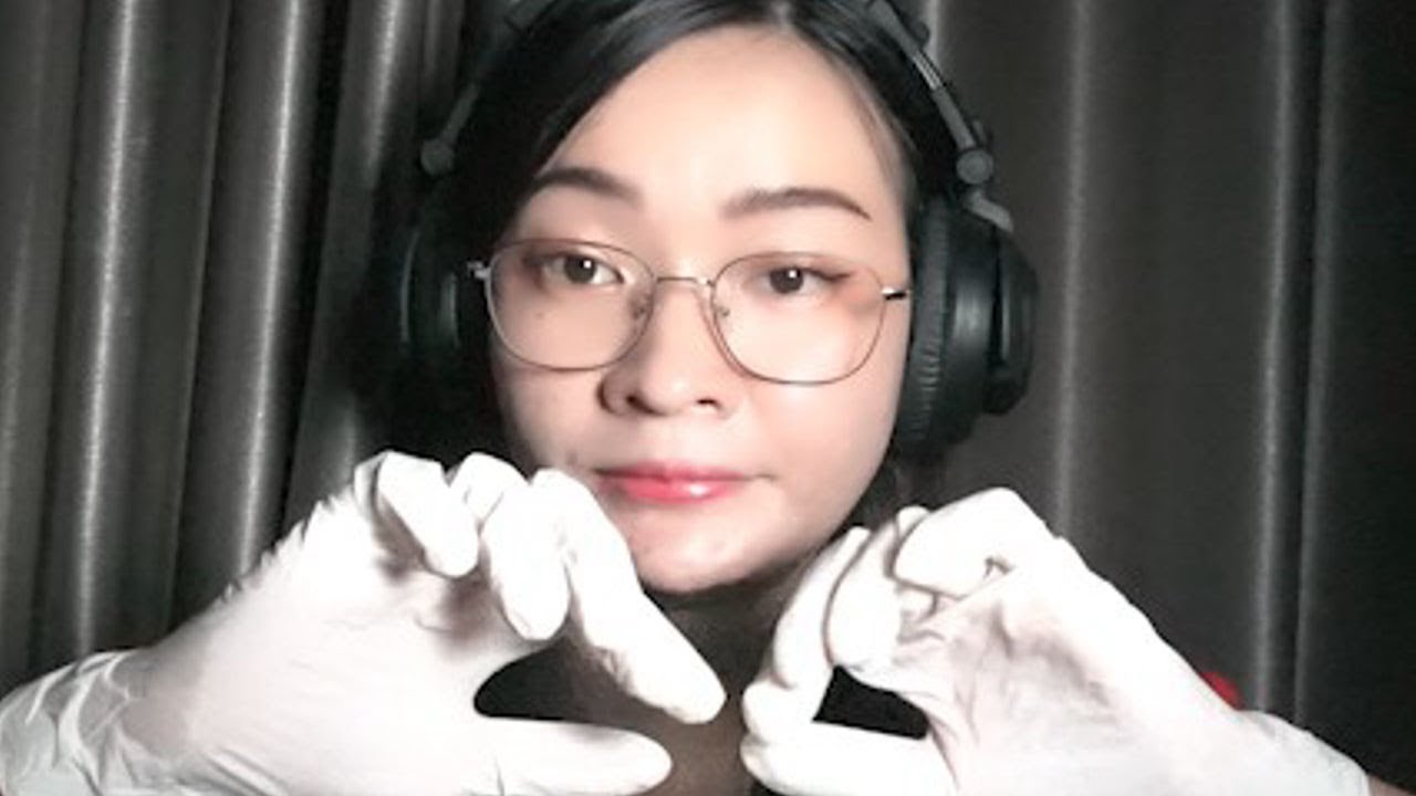 asmr latex glove sound | hand movements, finger snapping | Relaxing