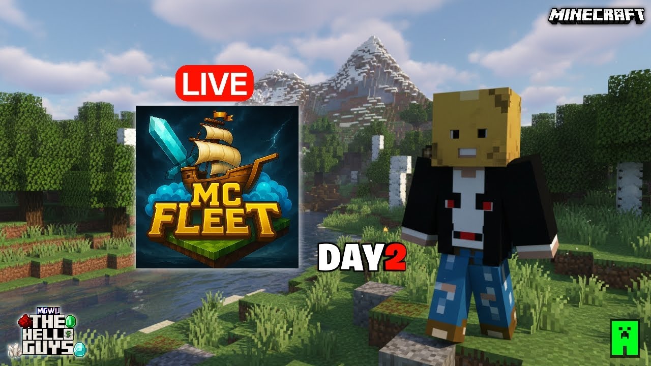 McFleet Server in Live Stream | Minecraft Day 2