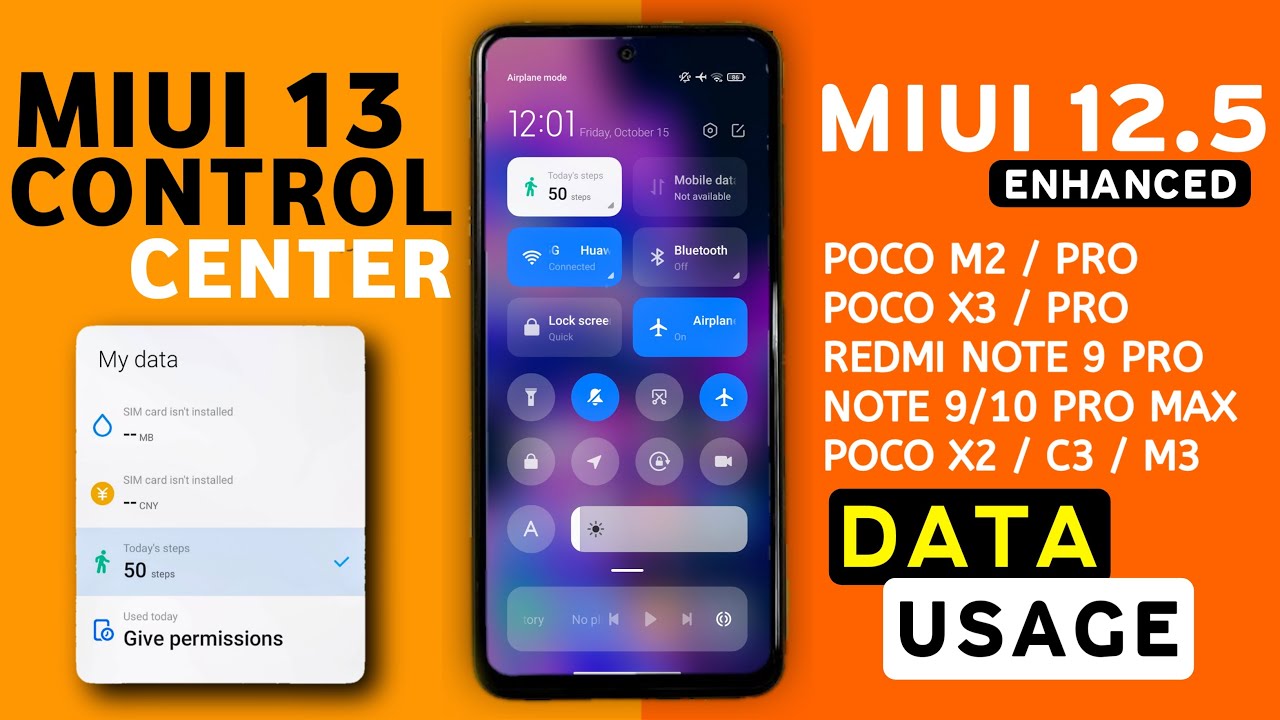 MIUI 12.5 ENHANCED EDITION CONTROL CENTER | Poco M2/M2 Pro,Poco X3,Redmi Note 9,10 Pro/Max,9 Power,8