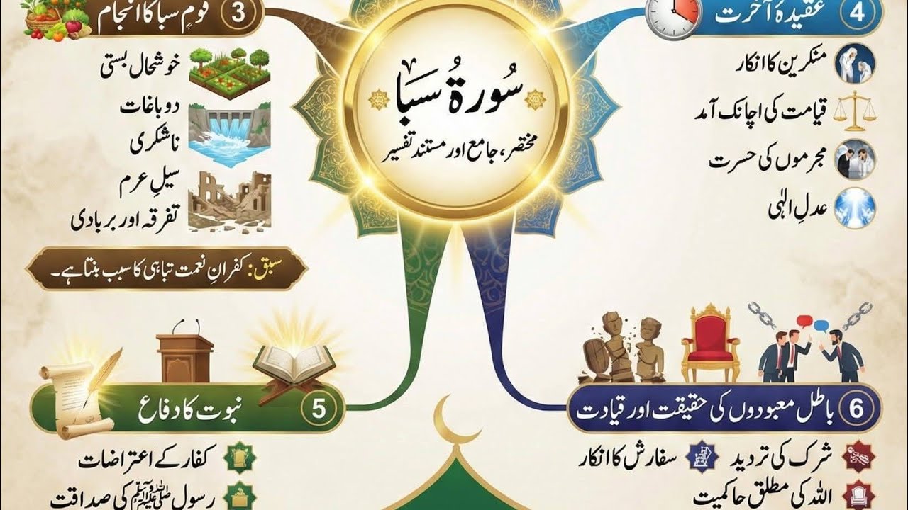 Sura saba۔قوم سبا کے حالات واقعات ،ترجمہ تفسیر Mufti Shahid Nawaz Official 