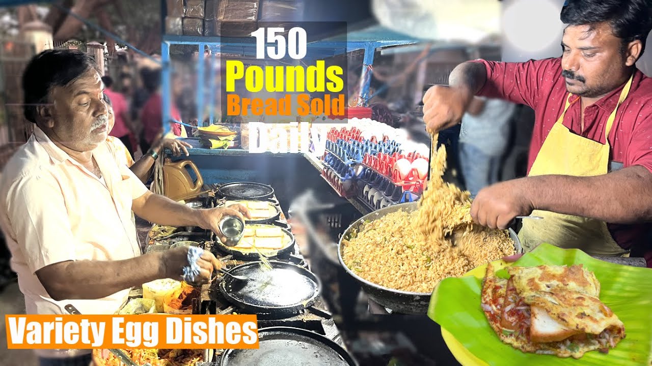 This Famous Food Cart Introduced Bread Omlette in Davangere | Since 40 Yrs | Street Food India