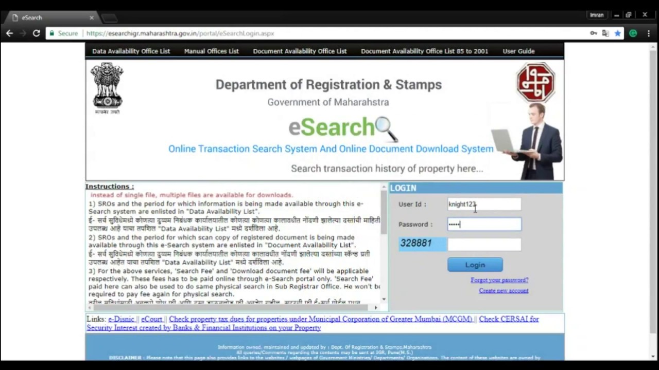 Downloading Registration Documents, Agreements & Index || from Maharashtra Government Website