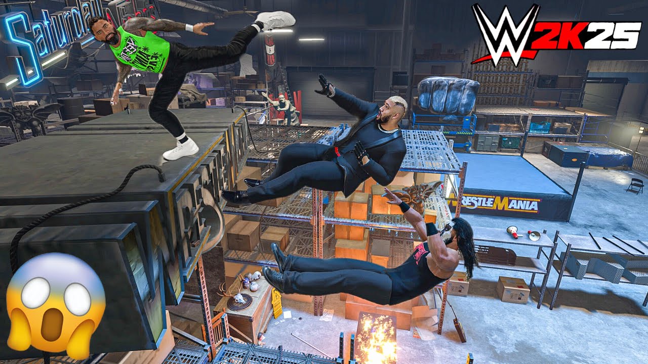 Джей Усо нападает на Соло Сикоа и Таллу Тонгу за кулисами - Геймплей WWE 2K25