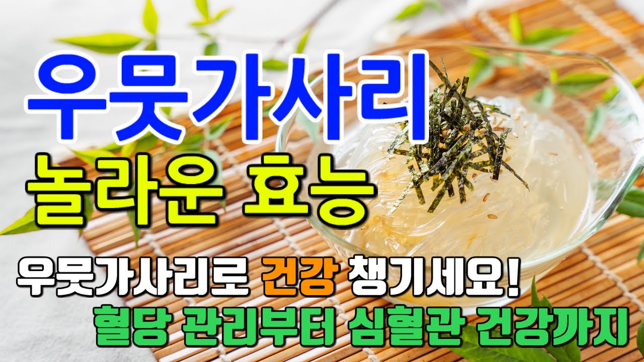 우뭇가사리의 놀라운 효능 8가지 & 부작용 / 자연이 준 선물, 우뭇가사리로 혈당 조절부터 혈압 관리까지!