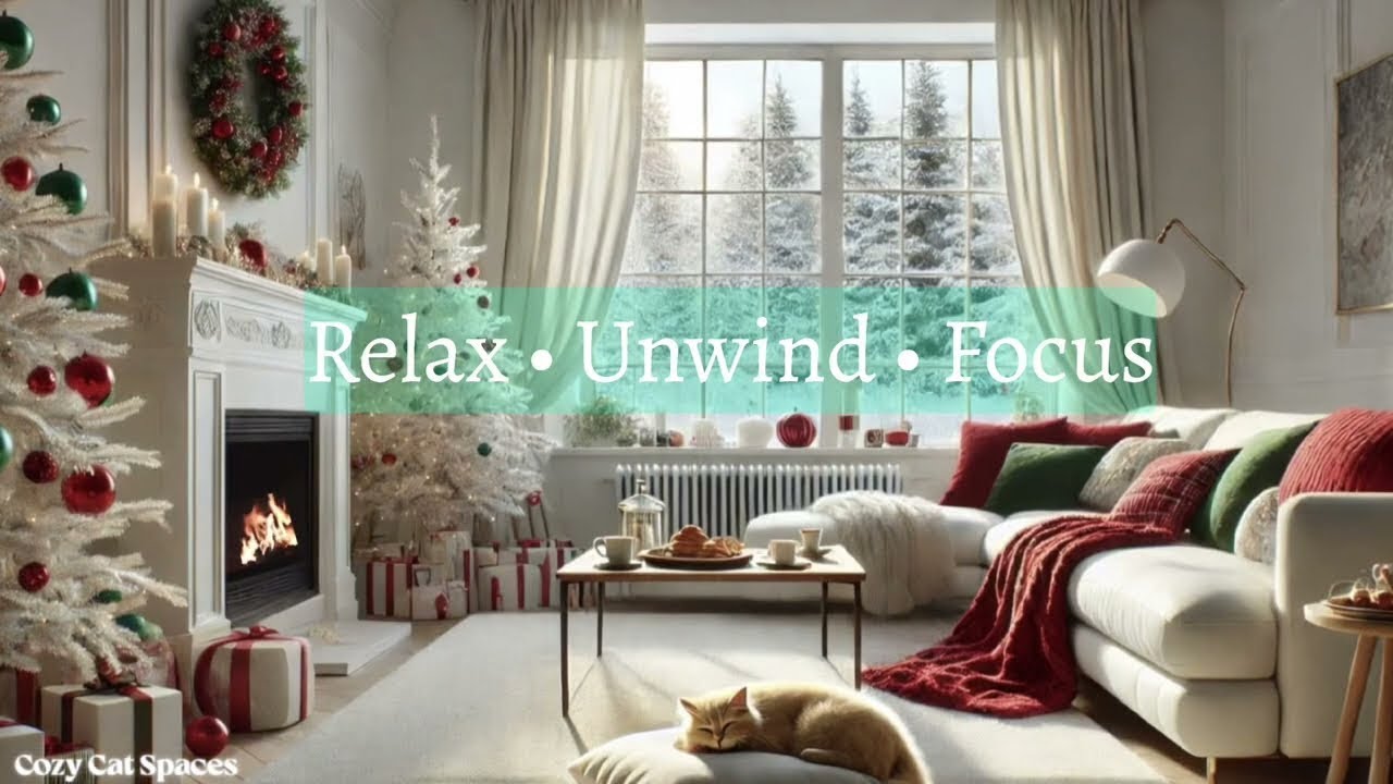 🎄Warm Christmas Ambience | Relaxing Music & Fireplace Vibes