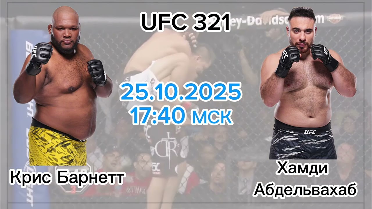 Крис Барнетт (США) и Хамди Абдельвахаб (Еги) бой UFC 321 25.10.2025 прогноз