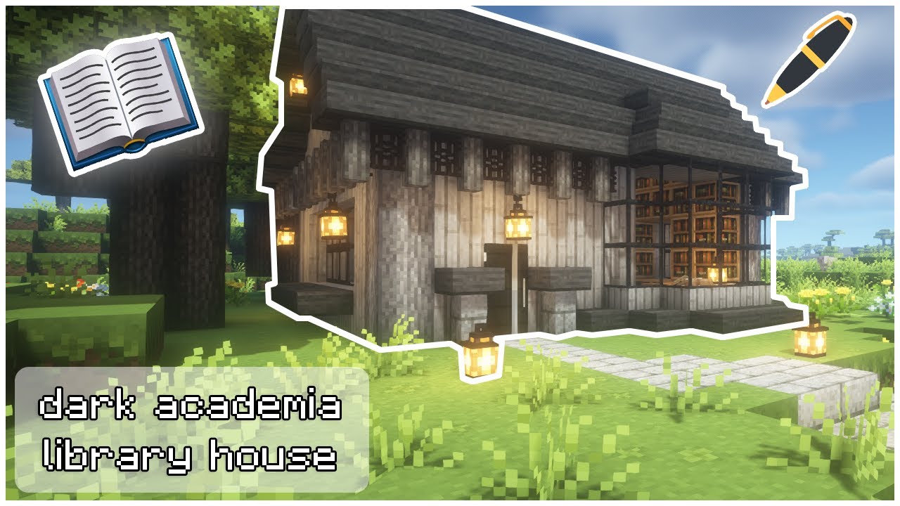 🏫📖Dark Academia Aesthetic Library House 🏫📖 [Minecraft Build Tutorial]