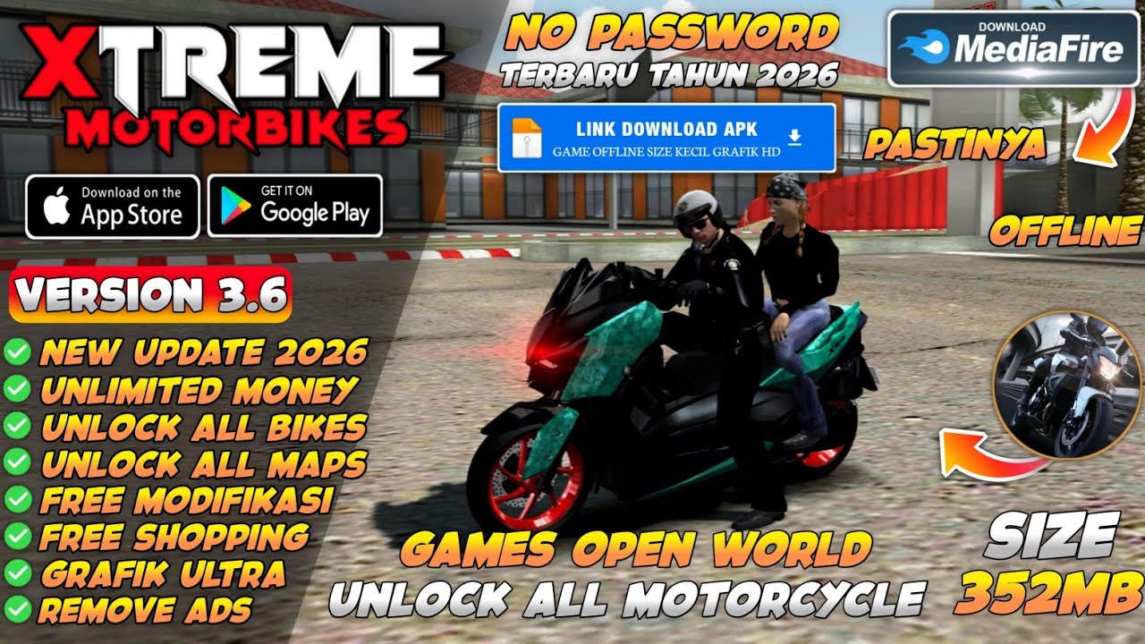 Xtreme Motorbikes Mod Apk v3.6 Terbaru 2026 - Unlimited Money & Unlock All Motorbike
