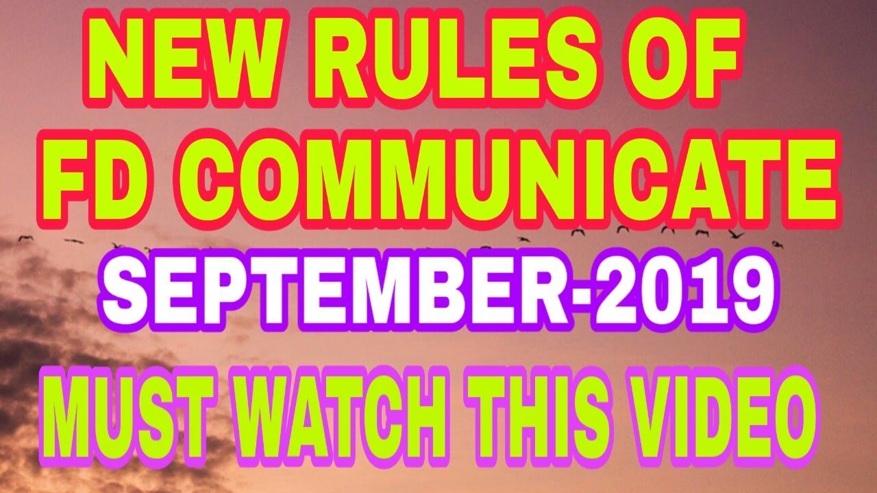 NEW RULES OF FD COMMUNICATE 2019