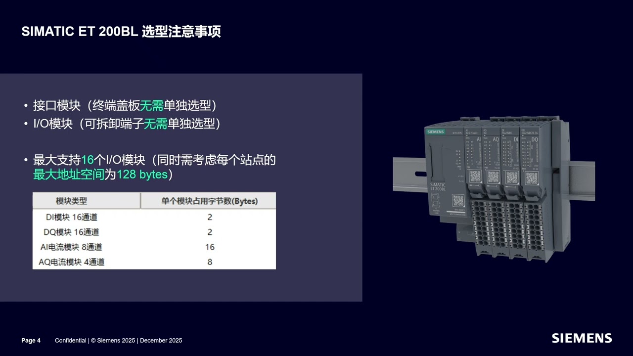 SIMATIC ET 200BL 选型指导