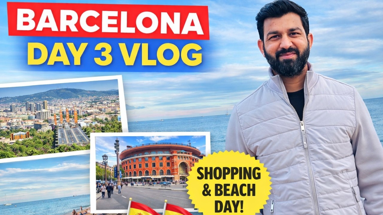 Barcelona Travel Vlog Day 3 🇪🇸 | Montjuïc, Arena Shopping & Barcelona Beach 🌴