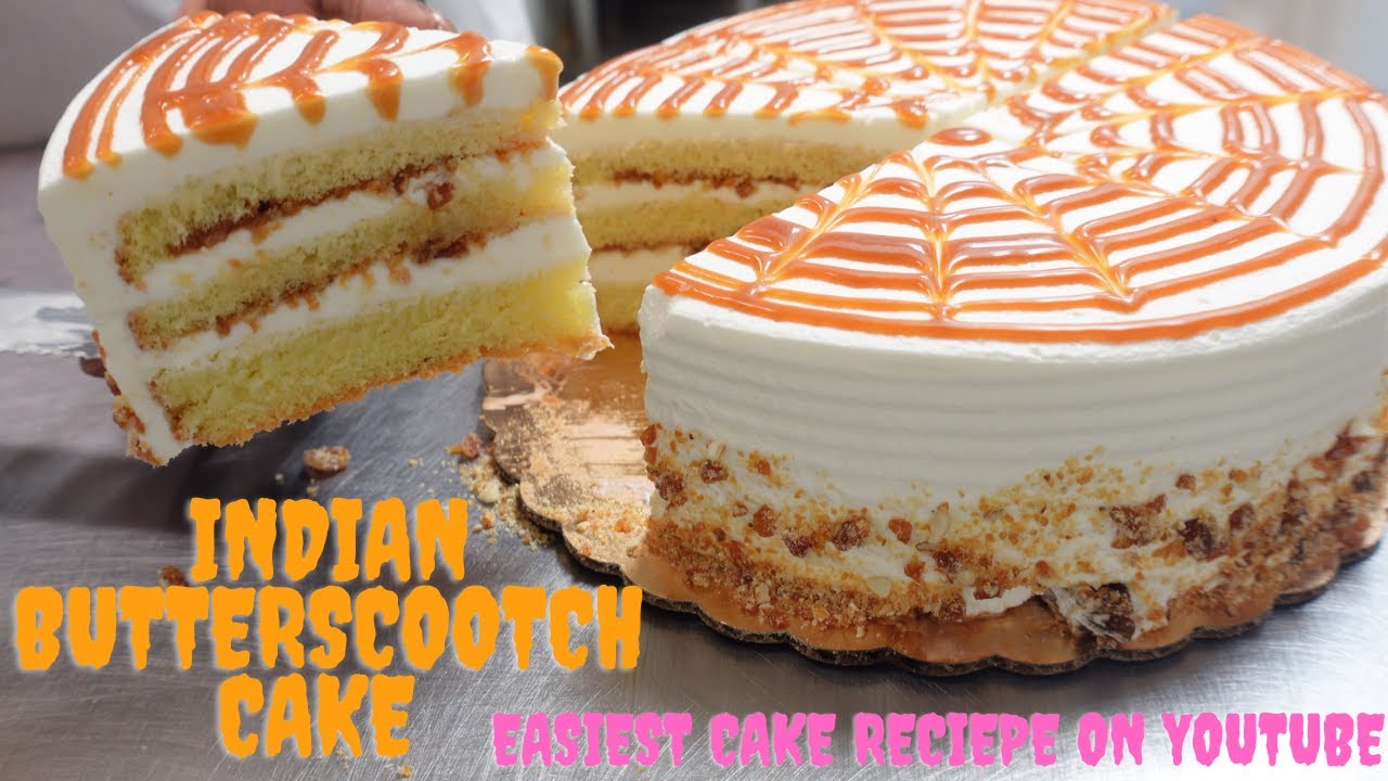 soponge cake recipe| homemade nougat butterscootch cake | simple cake making.