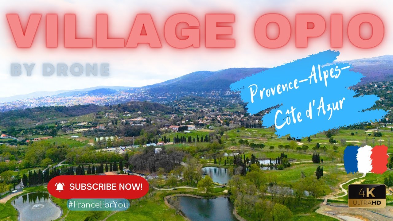 Beautiful village OPIO on the French Riviera by drone 4K UHD with ambient music