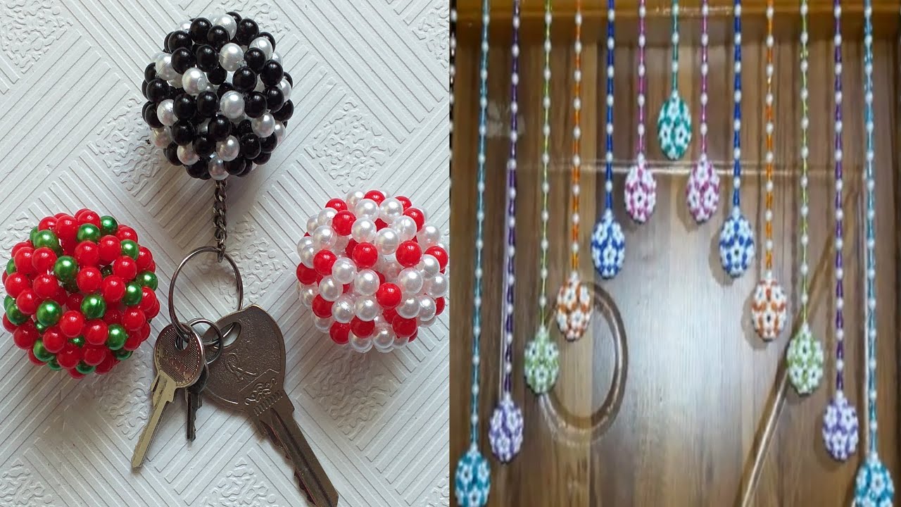 পুতির বল টিউটোরিয়াল/পুতির ডোরবেল/Beaded Ball tutorial /Beaded Door Bell/How To Make/Beaded Keychains