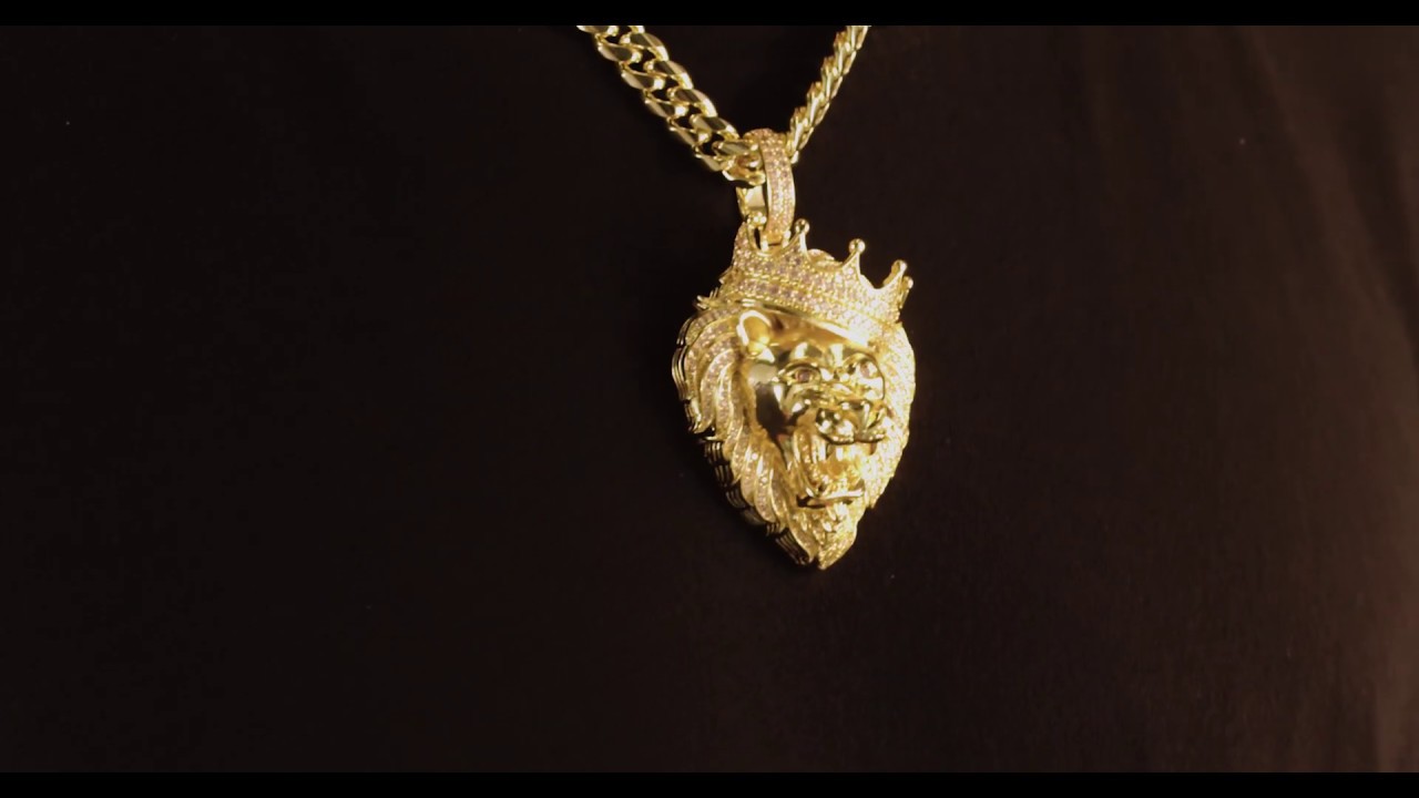 Classic Iced Roaring Lion Necklace