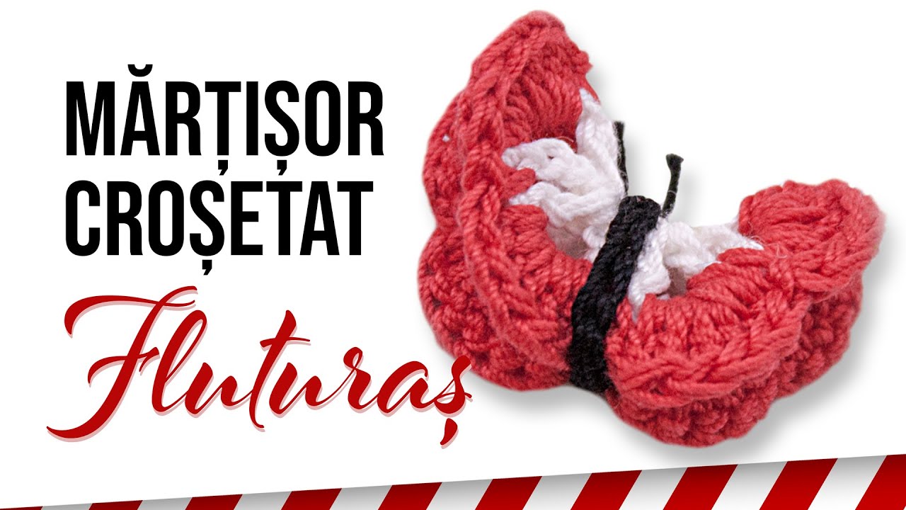 Martisor fluturas crosetat handmade