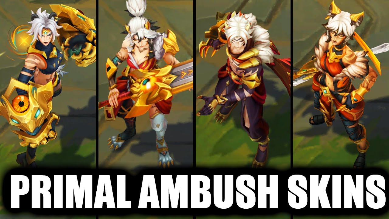 All New Primal Ambush Skins Spotlight Riven Sivir Talon Vi (League of Legends)