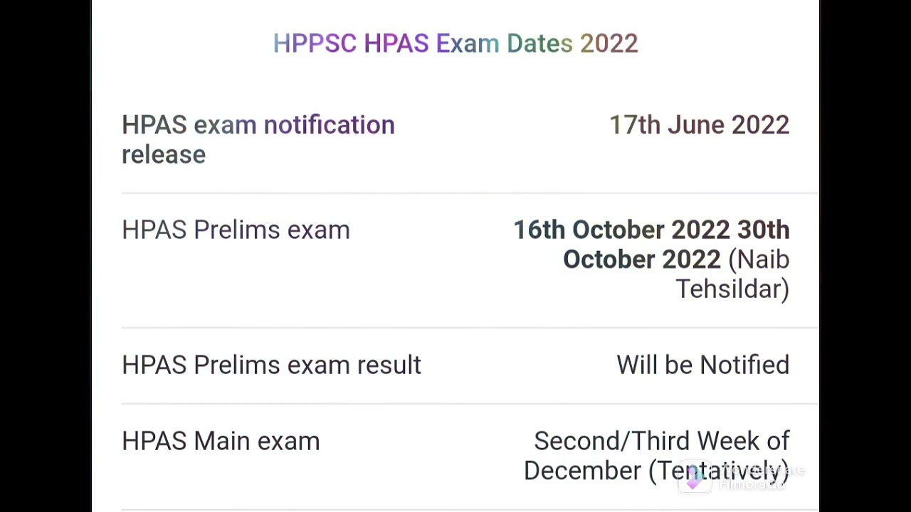 Upcoming HPAS exam Dates Himachal Pradesh Administration Services