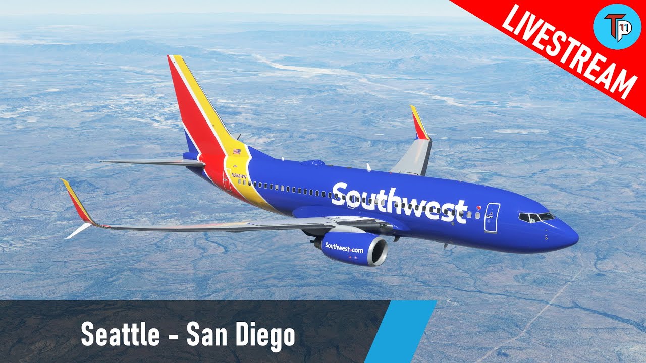 Flight Simulator 2020 | Seattle - San Diego (KSEA - KSAN) | Boeing 737-700 | Southwest Airlines