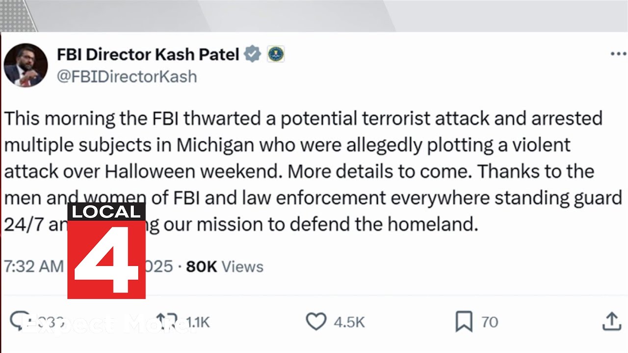 Potential terrorist attack thwarted, multiple people arrested in Michigan, says FBI