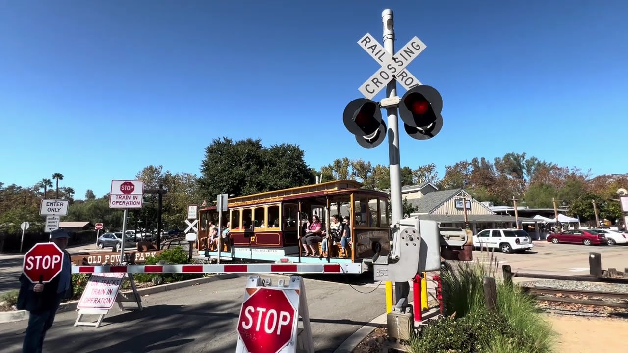 [New E-Bell] Poway Midland Railroad 17 Excursion Car, Temple St. #1 Railroad Crossing, Poway CA