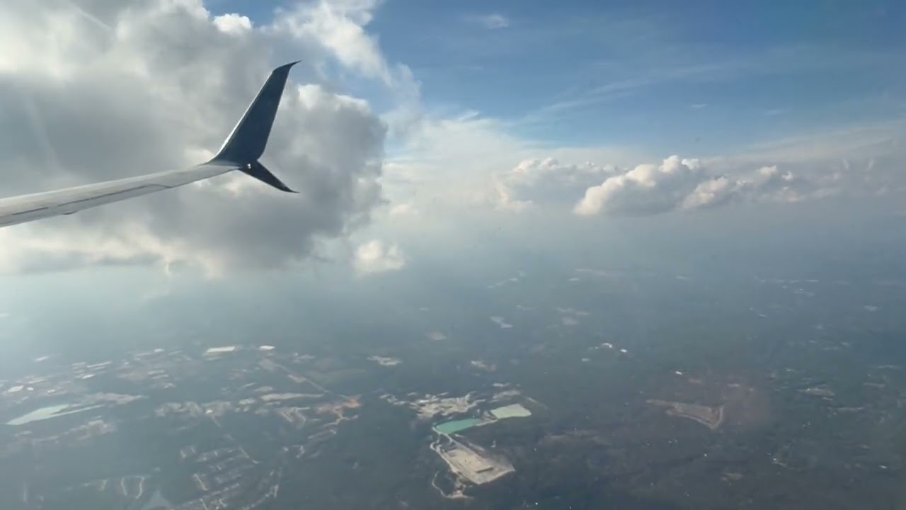 Arriving In Atlanta From New York-JFK On A Delta B737-900ER Jetliner Aircraft (4K)