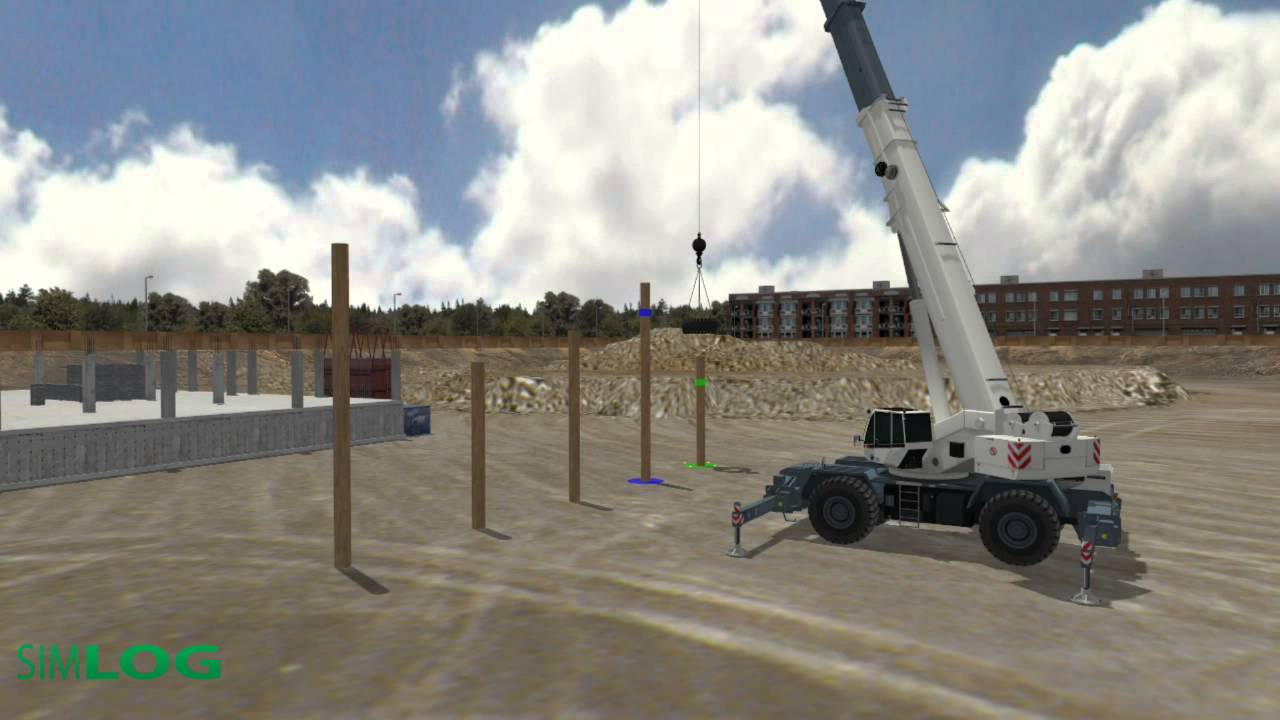Dessus de poteaux  -  simulateur personnel de grue mobile - Simlog