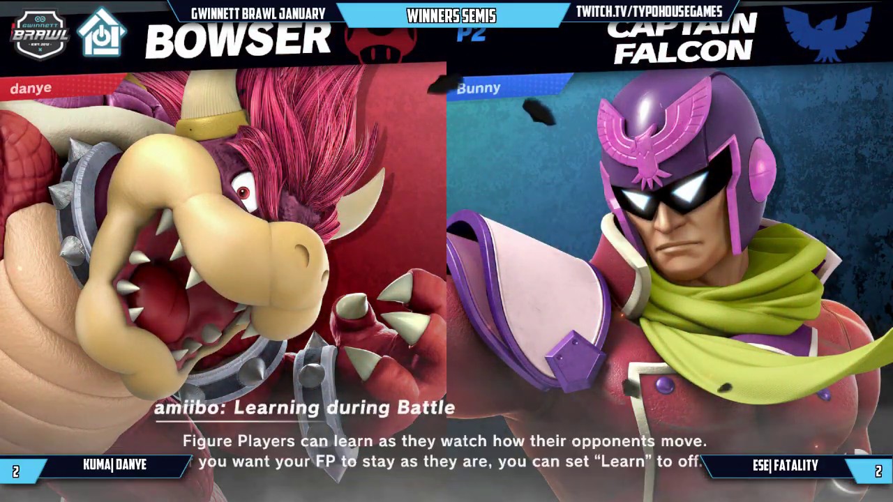 Smash Ultimate Tournament 1/12/19 - Kuma| Danye(Bowser) Vs Ese| Fatality(Falcon). - Winners Semis