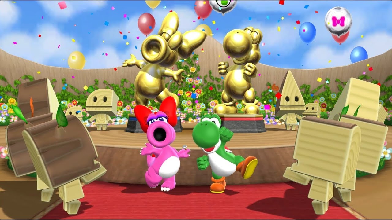 Mario Party 9 Step It Up - Birdo vs Yoshi vs Peach vs Waluigi 4 Player Gameplay | MARIOGAMINGHUB
