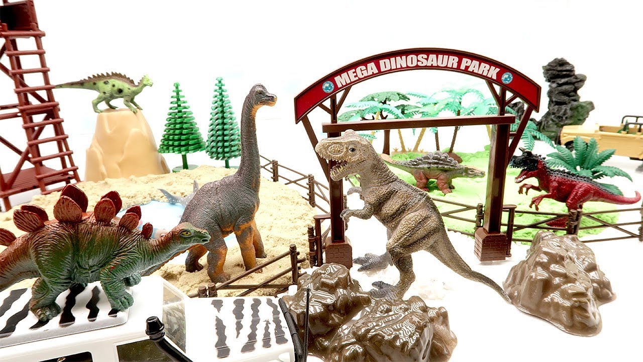 Mega Dinosaurs Park Toys! Jurassic World Zoo Playset For Kids. Dinosaur Toys - colormonsters