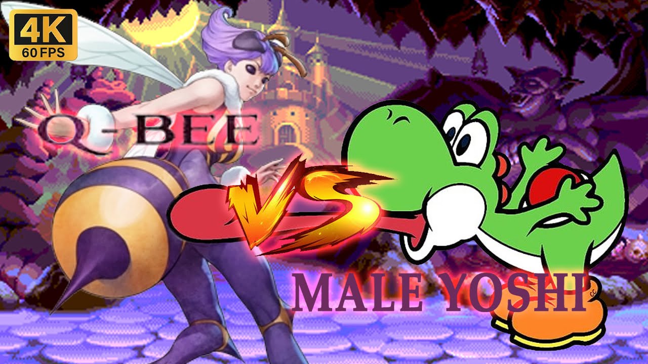 Q Bee Vs Male Yoshi [4k 60FPS] | Mugen Fighting Games