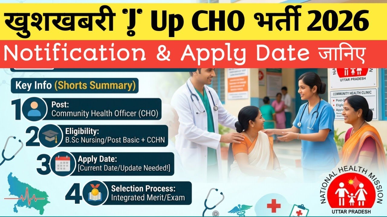 UP Health Department Vacancy 2026 | UP CHO Notification, Apply Date, Eligibility & Selection Process