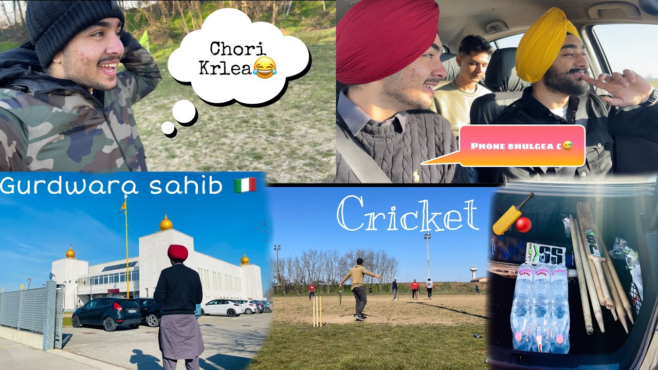 Sunday in italy | gurdwara sahib | Cricket time | punjabi vlog | pendu italian | full day vlog