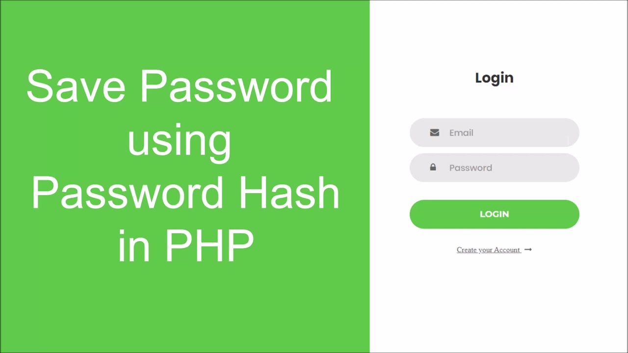 Save Password using Password Hash in PHP | password_hash