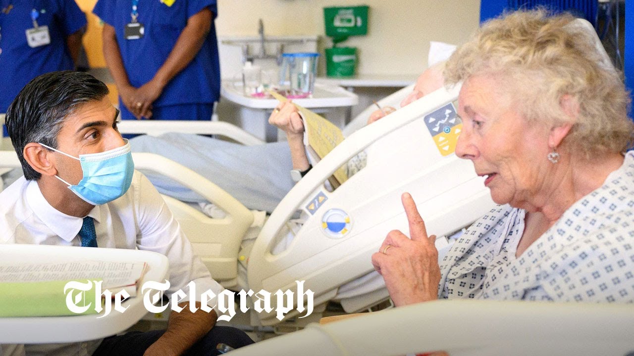 Moment PM Rishi Sunak gets stern telling off to 'try harder' over nurses' pay by hospital patient