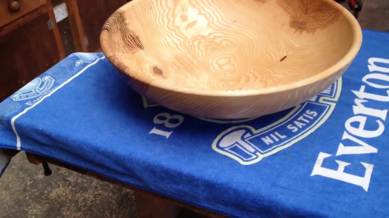 Wood Turning Large Ash Bowl From A Turned Green Wood Blank