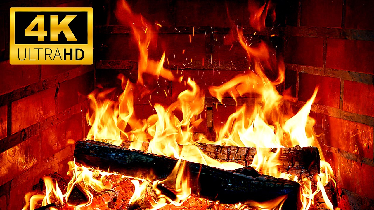🔥 Crackling Fireplace 4K 🔥 Wonderful Fireplace with Burning Logs & Fire Sounds | Relaxing Fireplace