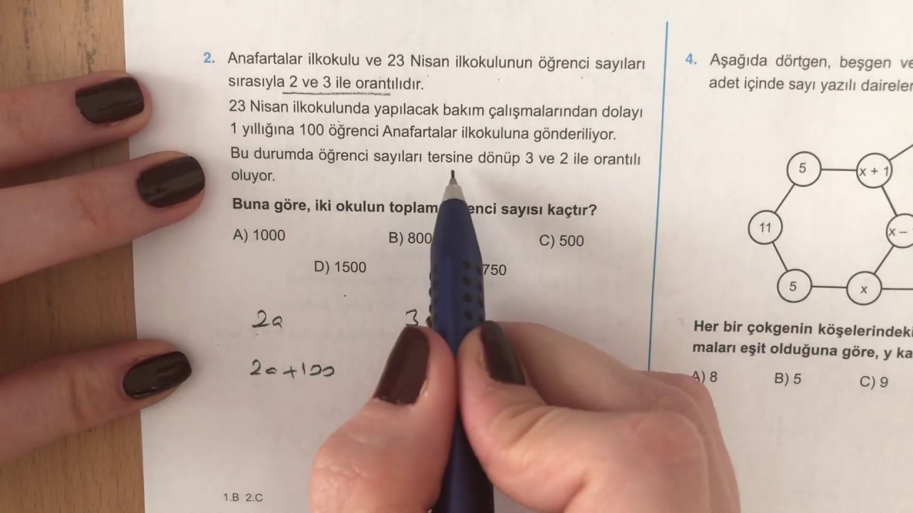 345 TYT Matematik Oran-Orantı Ösym Tadında-1 Anlatımlı Çözümleri(2018-2019 basım)