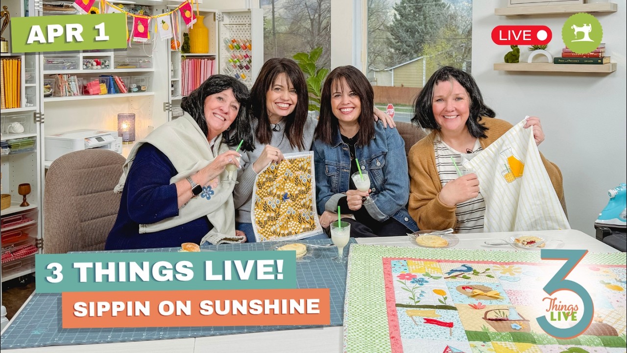 3 Things Live: Easy Machine Embroidery Quilt Tips + Creative Project Ideas