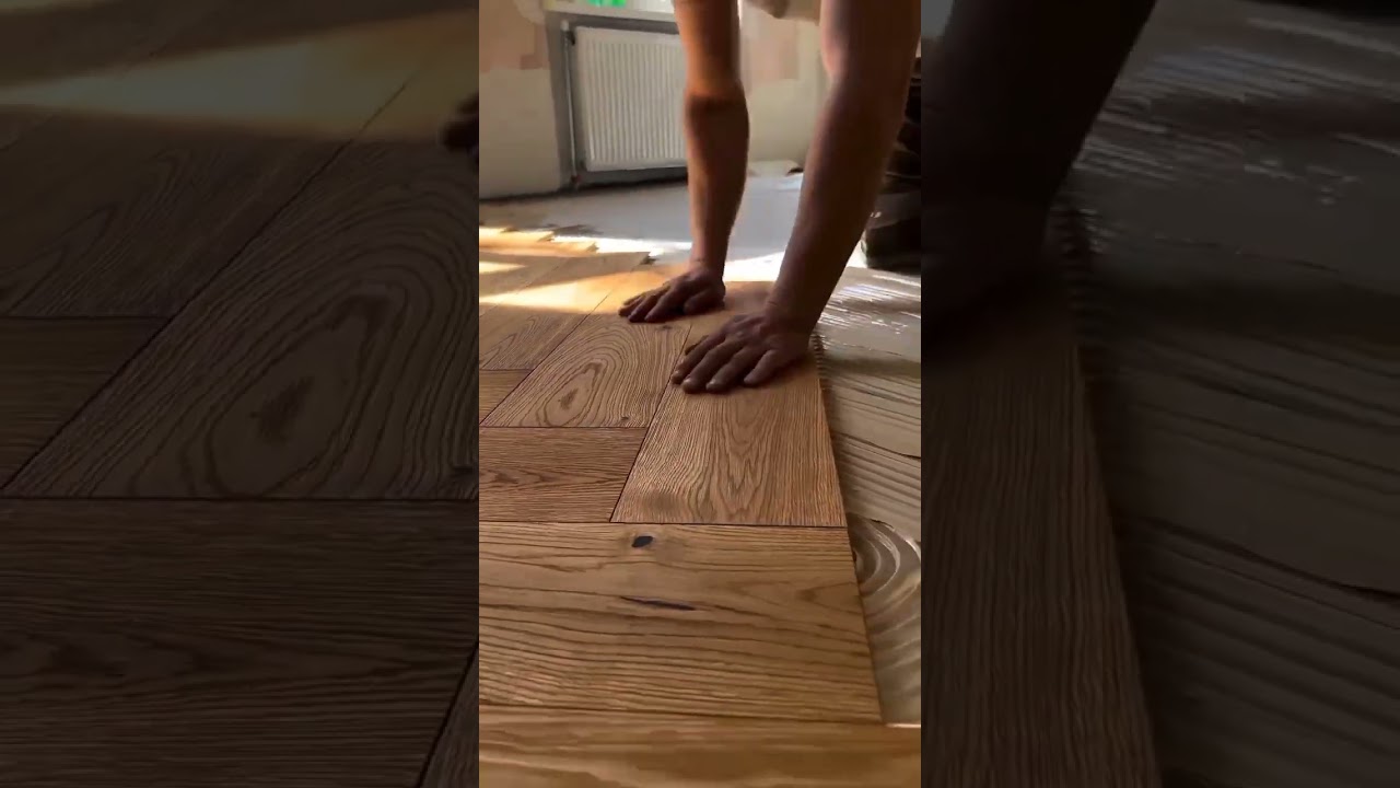 parquet vinyl flooring installation process #shorts