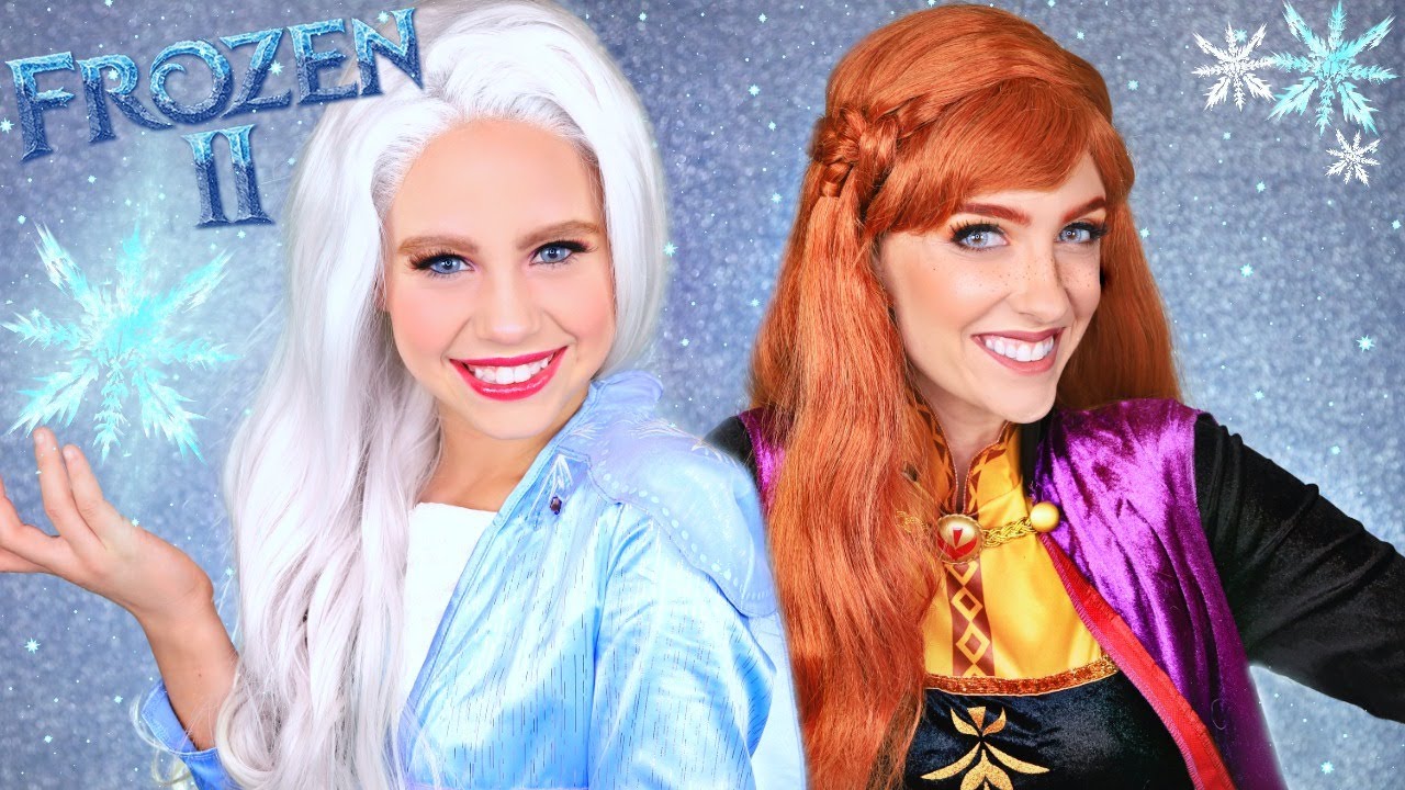 Disney Frozen 2 Elsa and Anna Makeup and Costume Elsa, Anna, Kristoff and Olaf Head Into the Unknown