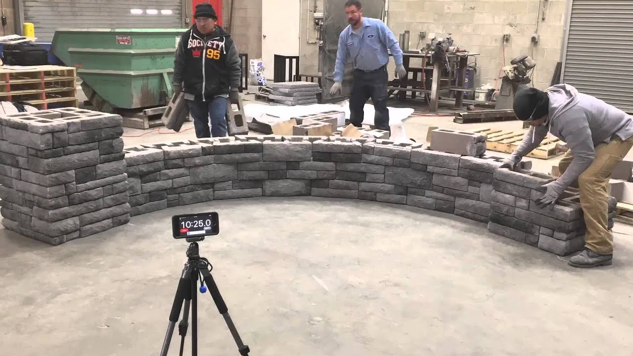 How To Build A Retaining Wall [Time-Lapse] - Double-Sided Cast Stone Wall by EP Henry