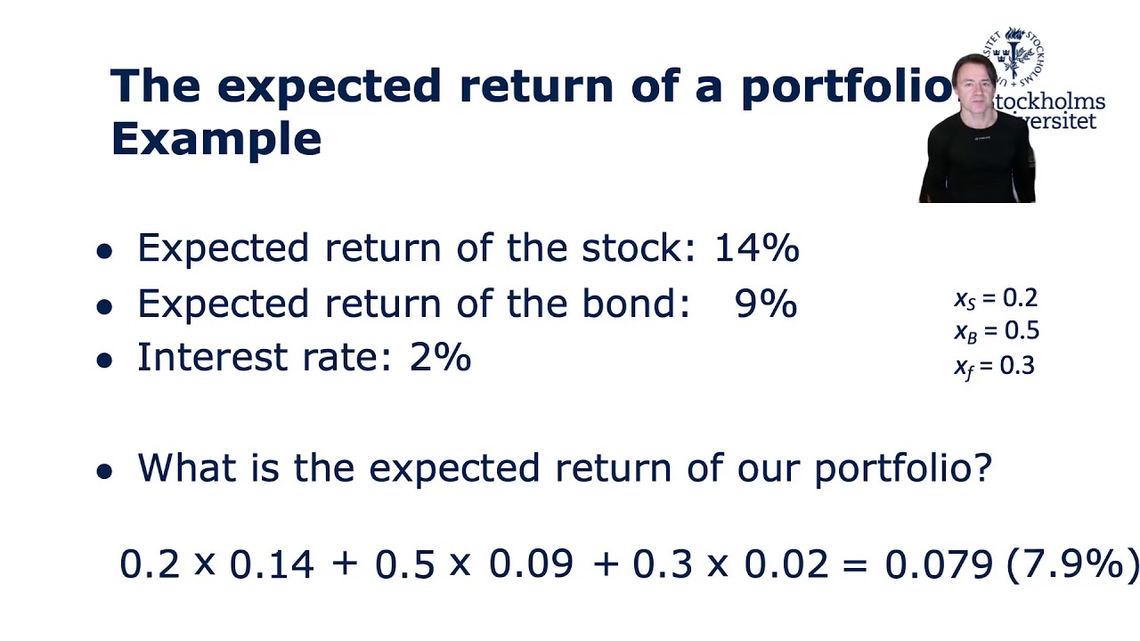 Portfolio Theory   Expected return of a portfolio