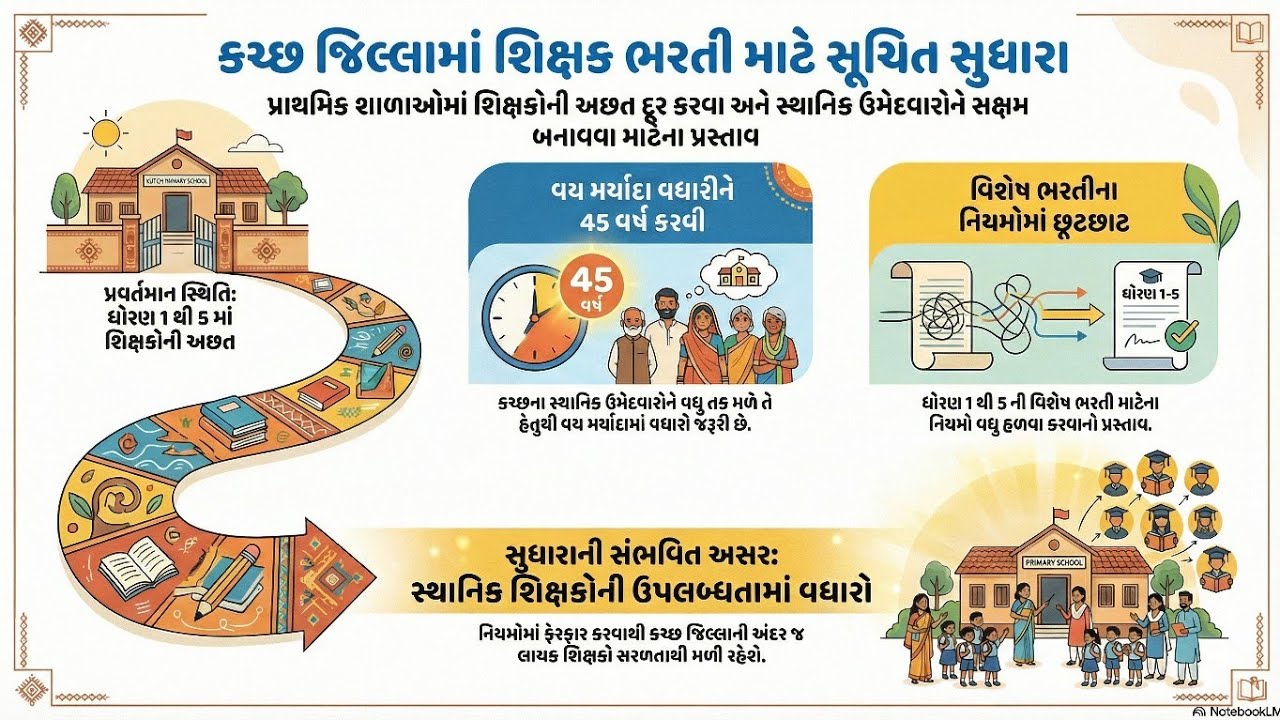 TET  1 પાસ કરેલ ઉમેદવારો માટે કચ્છ જિલ્લાની સ્પેશ્યલ ભરતીમાં નિયમો હળવા કરવા બાબત